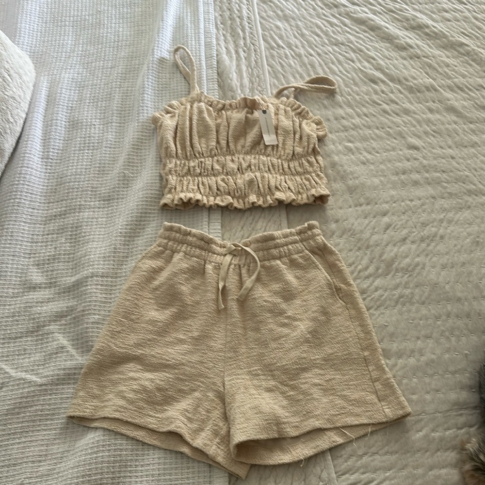 Anthropologie current air beach shorts set